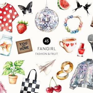 Girly Aesthetic Stickers, Ultimate Fan Edit, Music Popstar Singer, Pop Icon, Fangirl Clipart, Transparent Digital Download, Commercial Use