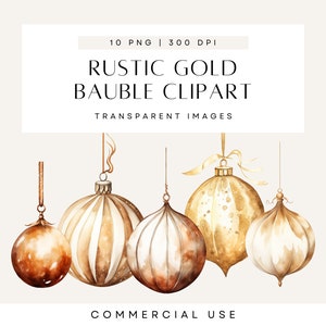 Clipart di palline di Natale ad acquerello, decorazione natalizia, clipart di Natale in oro, clipart di inviti di nozze, design ad acquerello dorato, trasparente