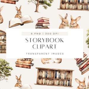 Storybook-Babyparty-Clipart, ein neues Kapitel, es war einmal, geschlechtsneutral, Aquarell Clip Art, kommerzielle Nutzung, transparentes PNG