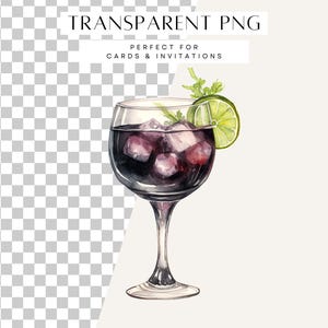 Halloween Cocktail Clipart, Akvarell Läskiga Festdrinkar, Spöklik Säsong, Lila och Orange Glas, Transparent Barmeny PNG, Kommersiellt Bruk bild 2