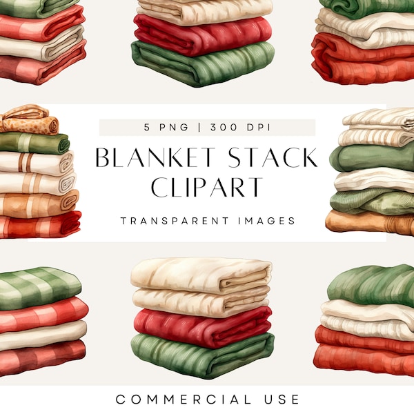 Blanket Clipart, Christmas Watercolor Bundle, Cozy Winter Clipart, Winter Watercolor, Cozy Home, Transparent PNG, Cozy Christmas Watercolor