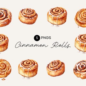 Kanelbulle Clipart, Akvarellkaka, Julkakor, Vinterbakning, Kommersiellt bruk, Transparent PNG, Licens ingår, Bästsäljare