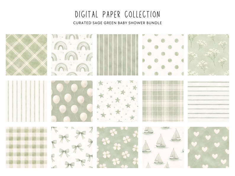 Junk Journal Digital Sage Green Paper | Printable Collage Pack ...