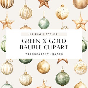 Enfeites de Natal Clipart, Bolas de Aquarela, Clip Art de Natal, PNG de Inverno, Decorações de Árvore, Fundo Transparente, Uso Comercial