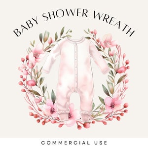 Het is een meisje-krans, babyshowerkrans welkom, roze bloemenkrans clipart, blush-illustraties, enkele afbeelding, commercieel gebruik, transparante png