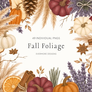 Höstlöv Clipart | Torkade blommor, mysiga pumpor, förälskelse, Simmer Pot, New England Cottagecore, Thanksgiving PNGs, kommersiellt bruk