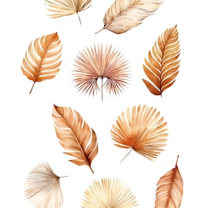 Watercolor Tropical Leaves Clipart, Summer Cocktail Clip Art, Palm Tree, Monstera, Greenery, Boho Florals, Commercial Use, Transparent PNG image 5