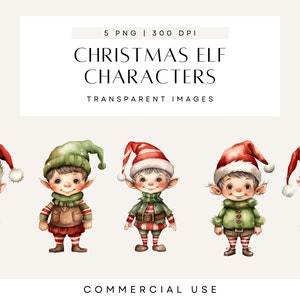 Weihnachtself Aquarell Clipart, süsse Weihnachtsfiguren Clipart, Feiertag Figuren Clipart, Weihnachtsfiguren Clipart, Clipart Noel