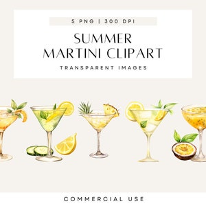 Clipart cocktail estivi, Clip art festa in giardino, Martini frutto della passione, Cocktail all'arancia, Bevande esclusive, Uso commerciale, PNG trasparente