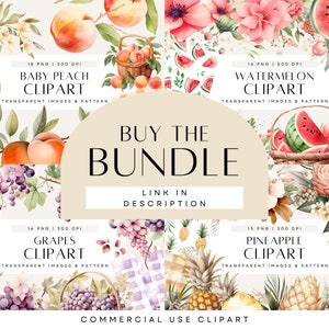 Clipart Pineapple, Watercolor Tropical Fruit Clipart, Summer Fruits ...