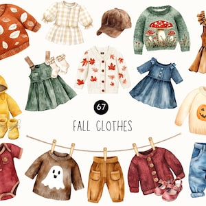 Herfst babykleding kinderkamer clipart - schattige babyshower kledinglijn, Halloween- en Thanksgiving-kleding, transparante png, commercieel gebruik