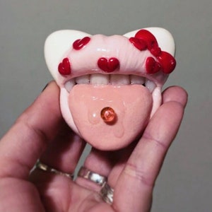Custom Polymer Clay Lips & Mouth with Teeth or Fangs - Read description! Made to Order