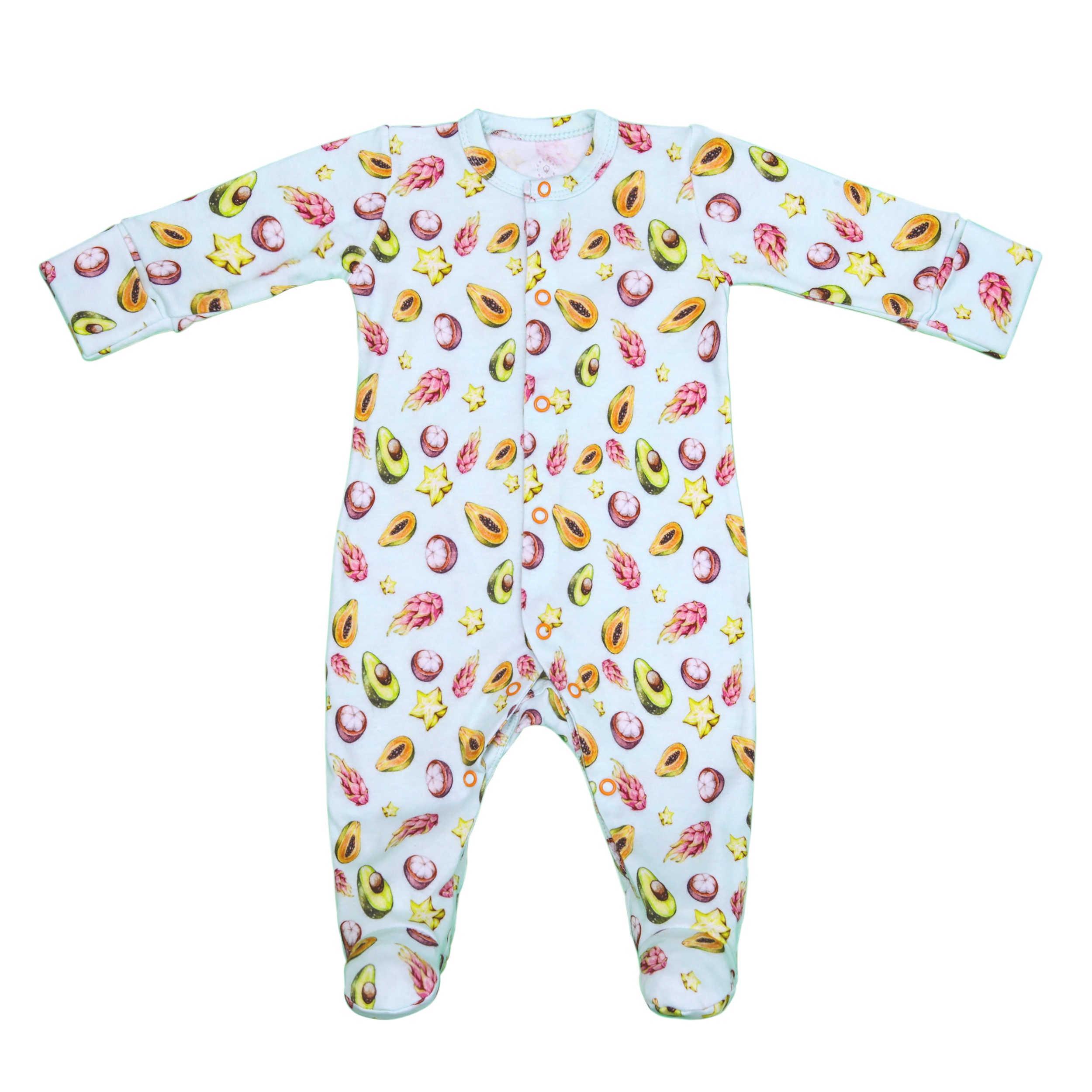 Baby Footie mitten cuffs front opening / Fruits Baby Footie Etsy