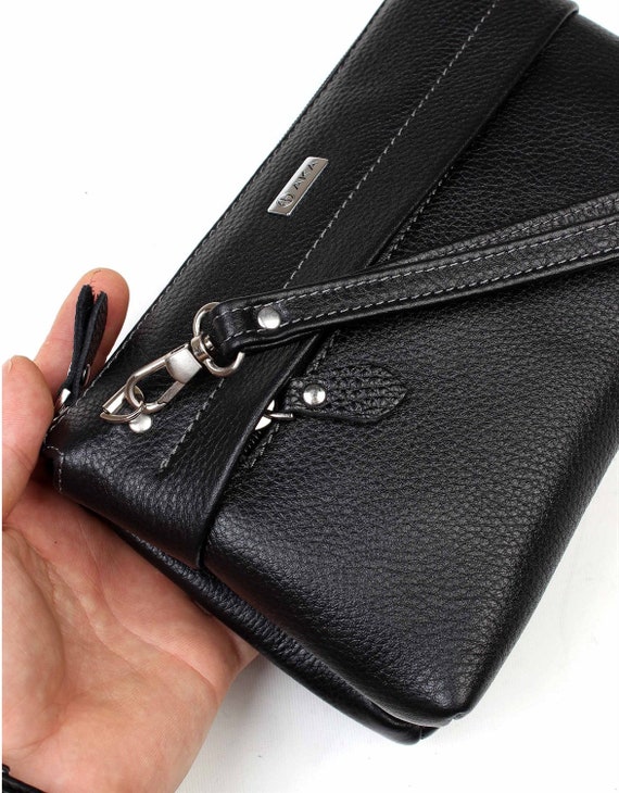 Bolso Clutch Hombre Bolso De Cuero Genuino Unisex Bolso De | Etsy España