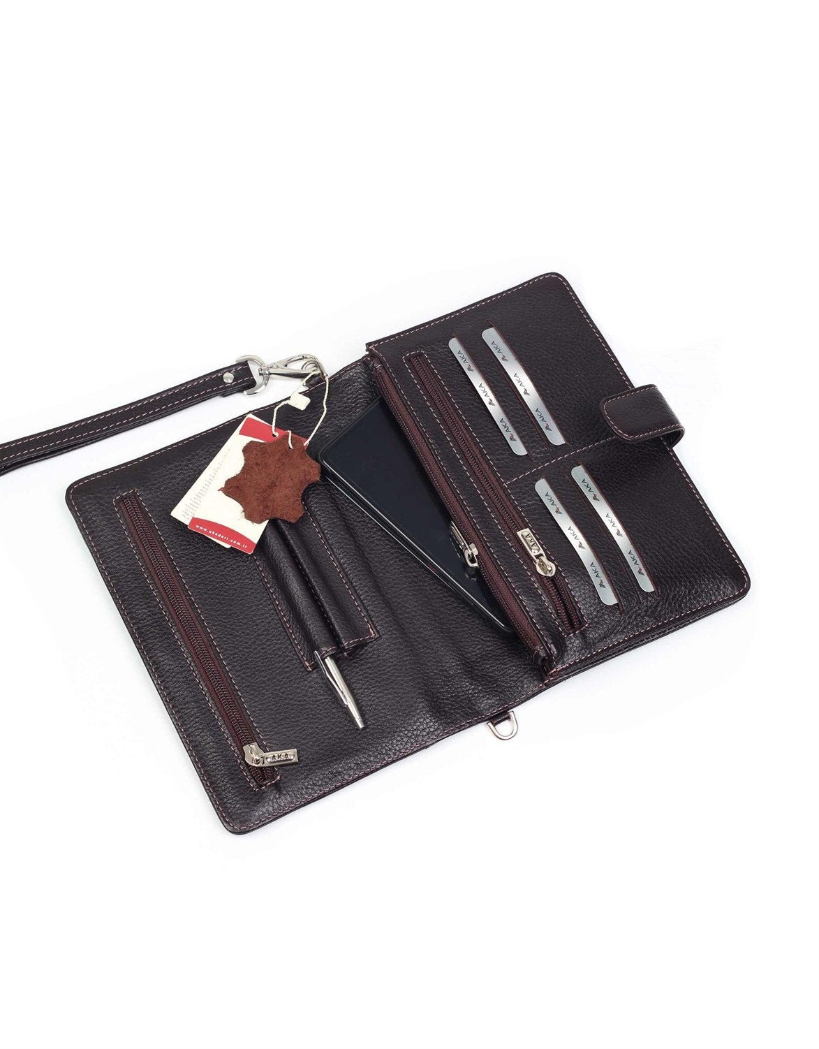 Mens Clutch Bag Genuine Leather Handbag Unisex Brown Etsy