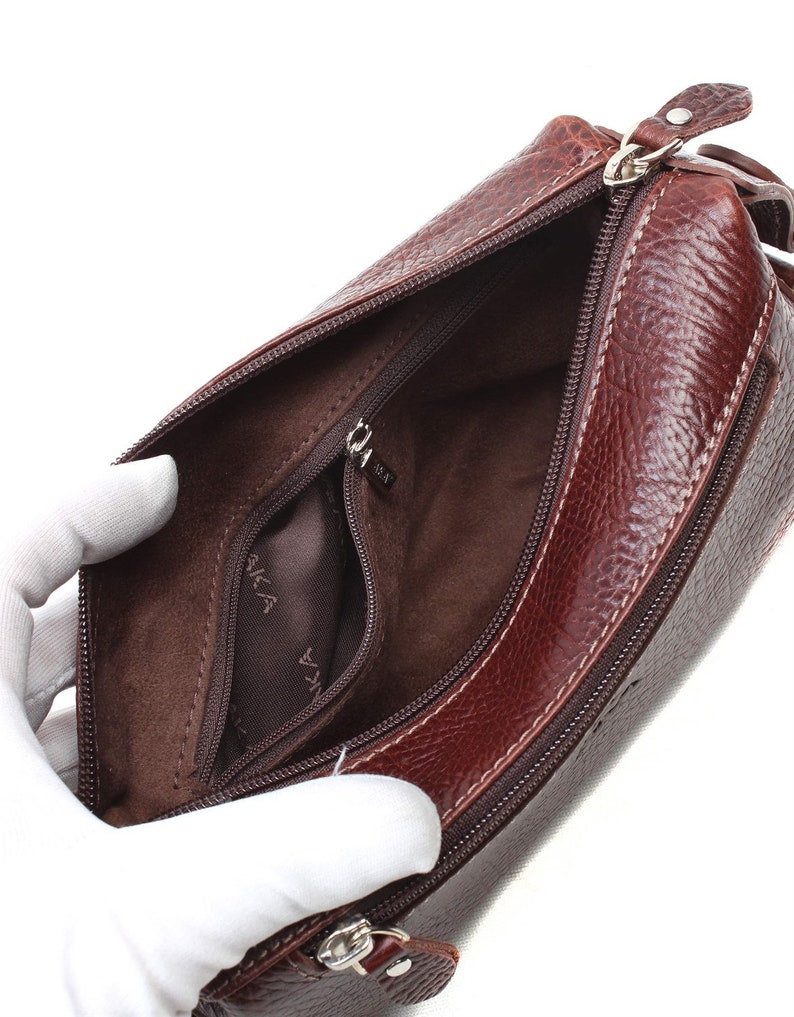 Mens Clutch Bag Genuine Leather Handbag Unisex Brown Etsy