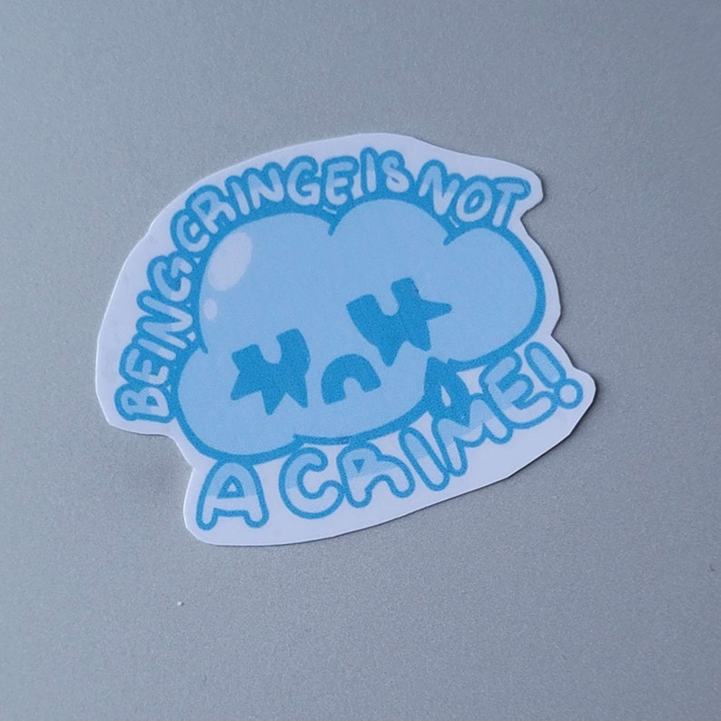 Cringe Cloud Crying Cute Sticker - Etsy