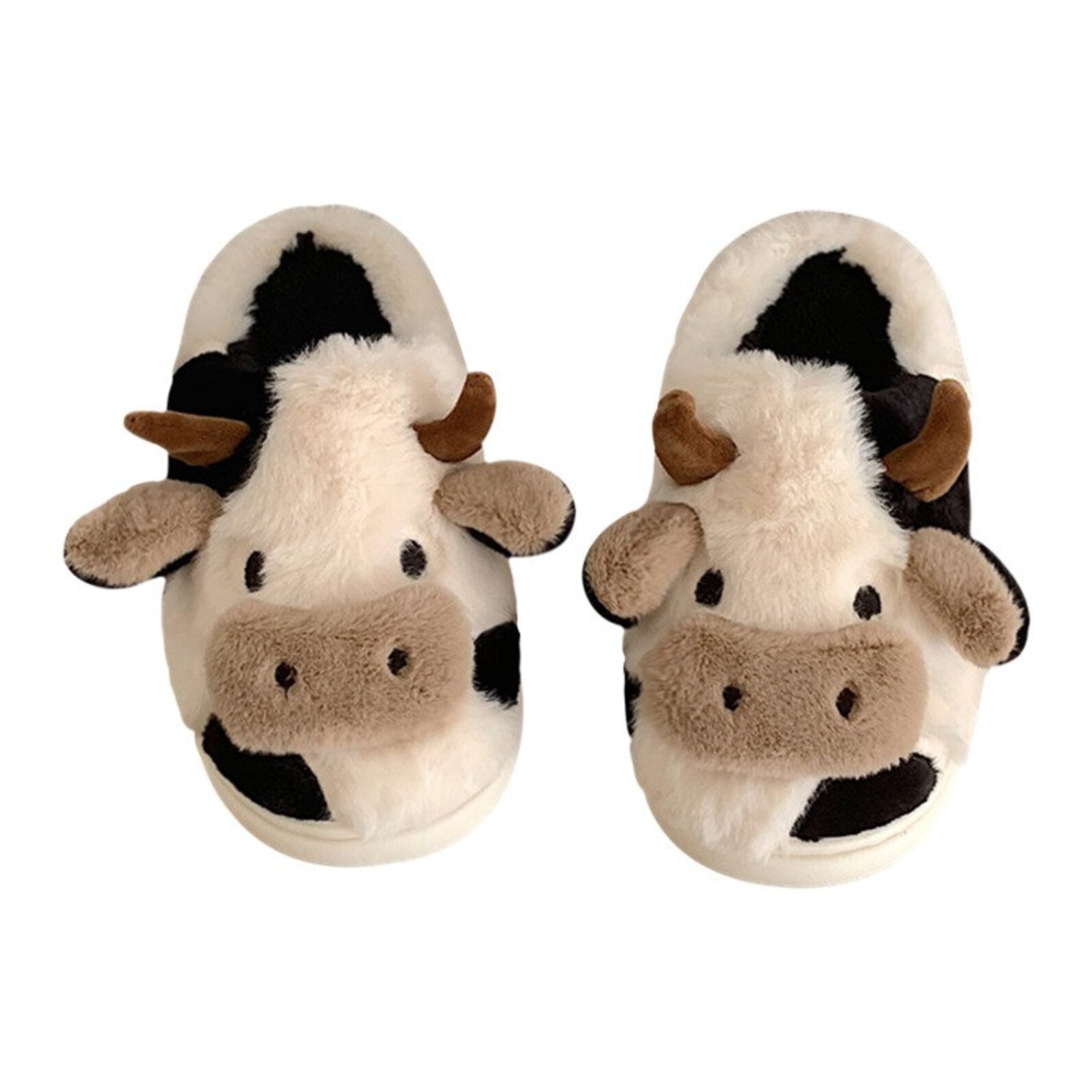 Cute Cow Slippers Moo Slippers Milk Cow Fluffy Fur Etsy