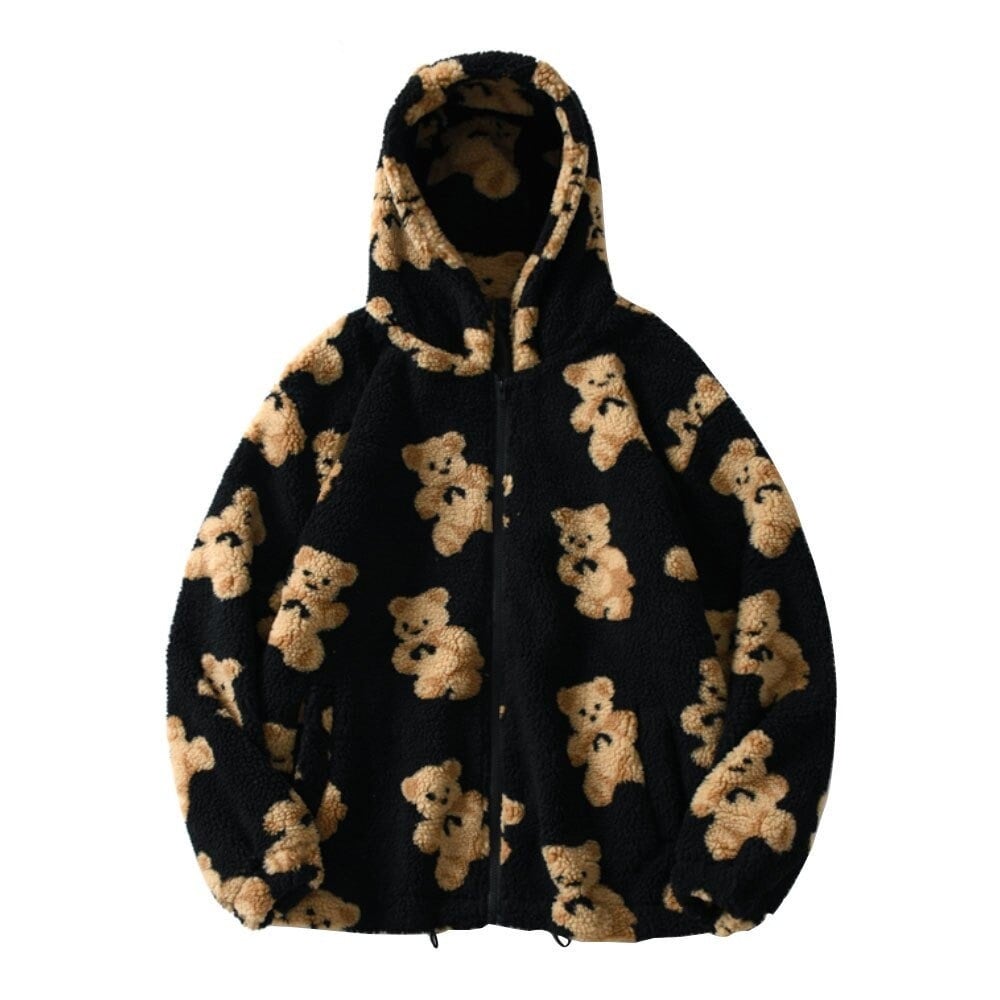 Oversized Harajuku Streetwear Zip up Teddy Bear Hoodie, Harajuku Clothing,  Korean Fashion, Kawaii Hoodie, Unisex -  Sweden