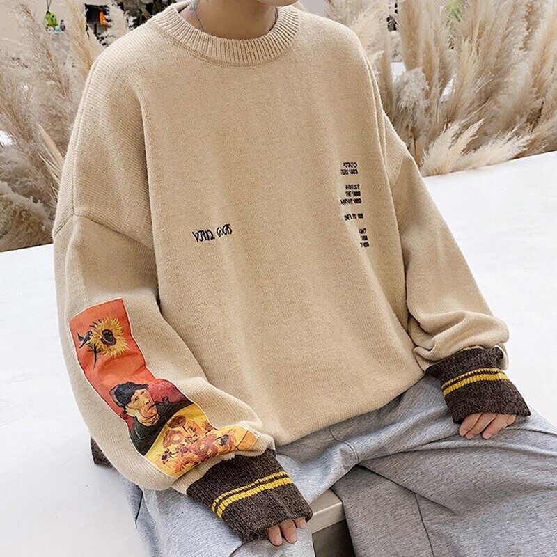 Van Gogh Sweater Oversized Vintage Sweater Hip Hop - Etsy Israel