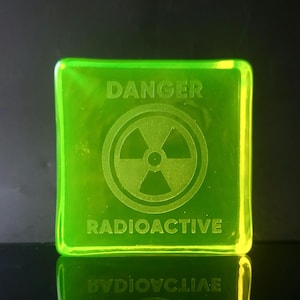 Uranium Glass Figurine 80mm Art Deco Vaseline Yellow Glass Depression Glass Figurine