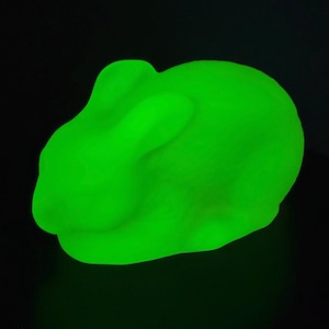 Vaseline Glass Rabbit Figurine: Art Deco Uranium Glass Hare, Collectible