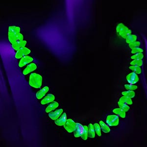 Uranium Glass Necklace Vaseline Yellow Czech Glass Beads Handmade Jewelry for Women