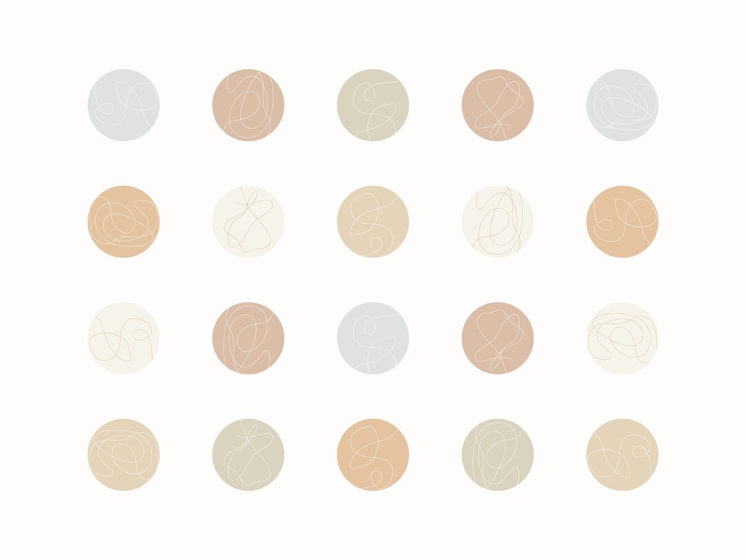 20 Pastel Instagram Highlight Covers Abstract Line Art Etsy