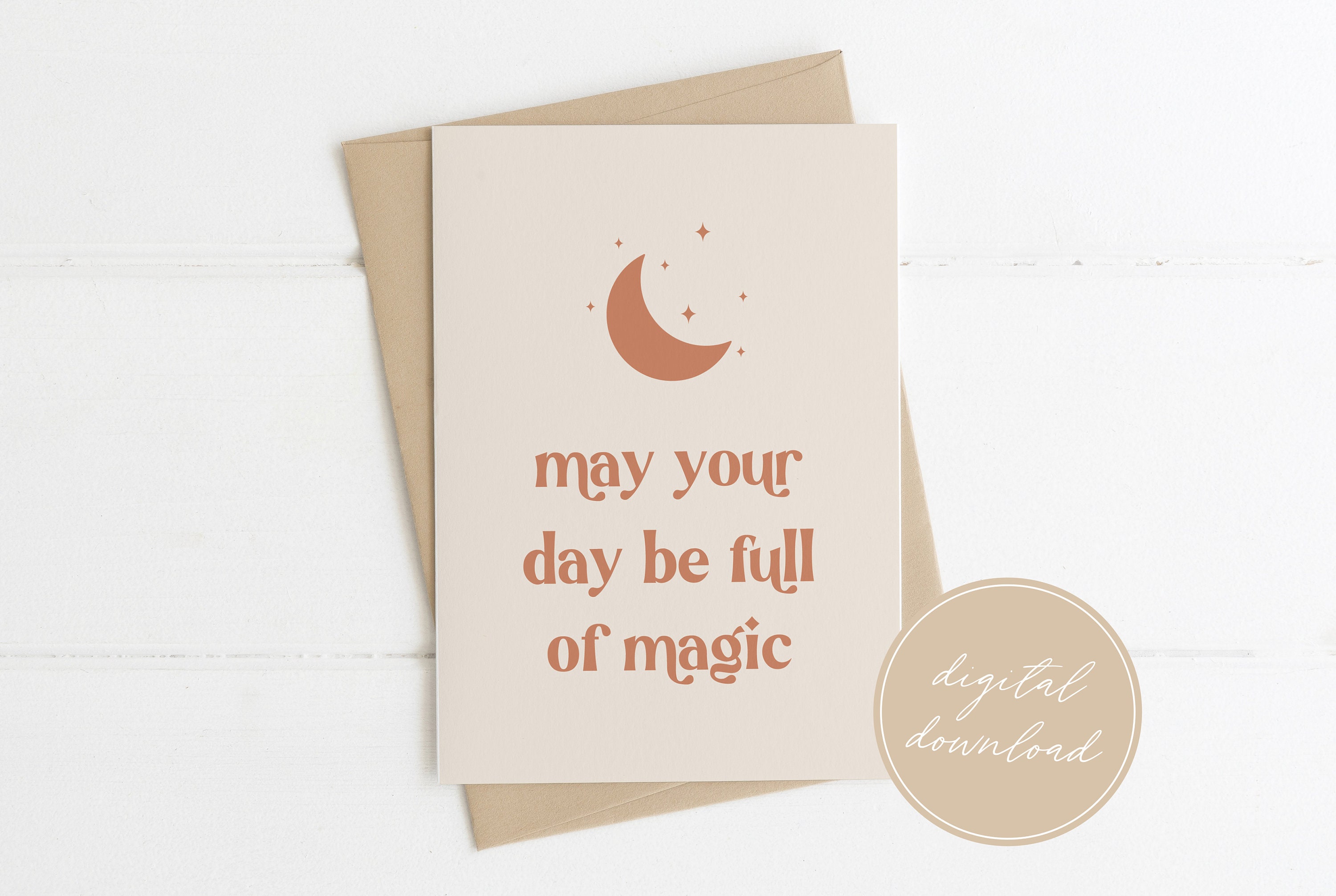Celestial Birthday Card Moon and Stars Card Magic Birthday Etsy