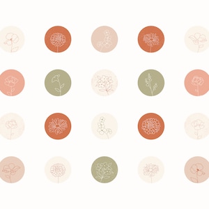20 Floral Instagram Highlight Covers, Botanical Instagram Story Icons, Insta Highlights Digital Download