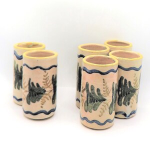 Talavera tequila cups mugs Set of 2 or 4 Ceramic shot glasses, Vintage bar ware, Talavera pottery hand painted