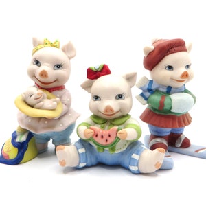 Three Little Pigs Figurines - Etsy