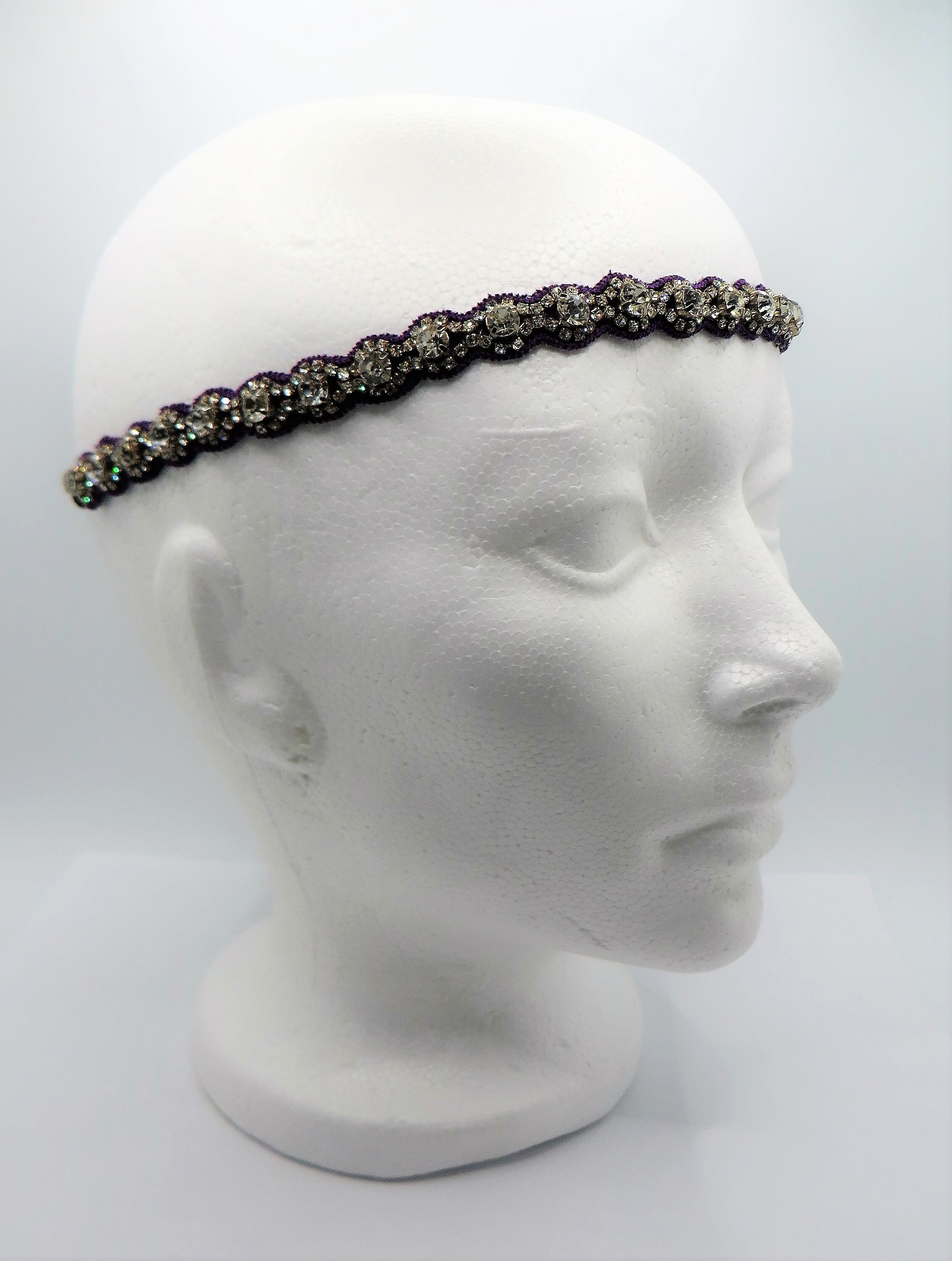 Deepa Gurnani Rhinestone Headband Stretch Elastic Hair Band  display picture 3