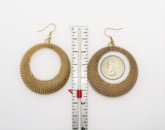 Brass wire woven vintage hoop earrings, Light wei… - image 7