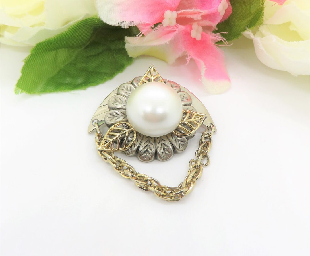 Faux Pearl And Body Brooch
