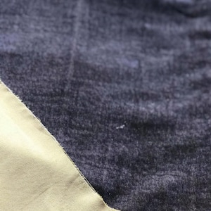 Charcoal Silk velvet fabric by the yard