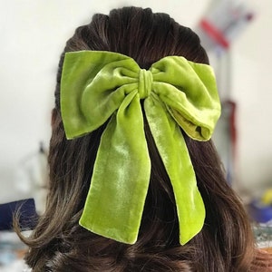 Silk Velvet women hair bows, hair clips. barrette for women, hair accessory image 1