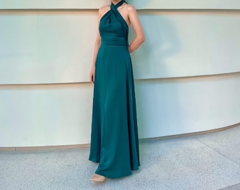 Long silk dress - maxi dress - women party dress - elegant silk dress