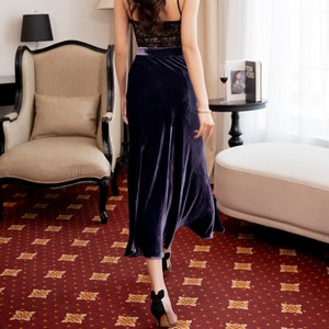 Velvet Maxi Skirt - High Waisted Skirt - Velvet Clothing
