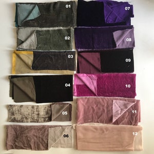 Pak van zijde fluwelen staal 9x20 "/18x40", Pak van zijde fluwelen restjes, kleine aangepaste grootte fluweel voor ambacht / poppen jurk / scrunchies / quilten