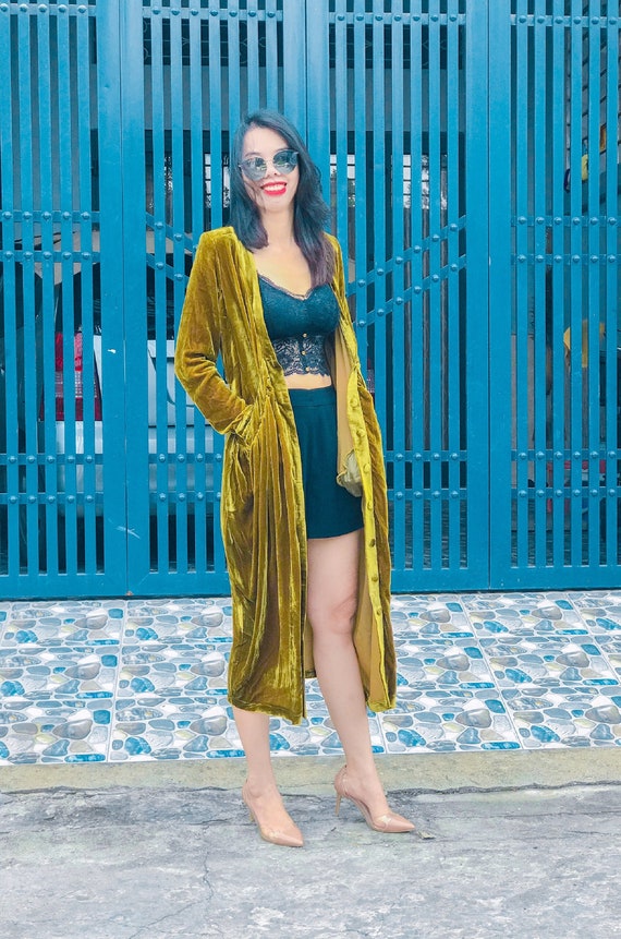 velvet duster coat