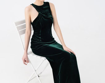 Mulberry Silk Velvet Dress , Luxurious Silk Velvet Dress, Gift for her, Long Dress, Party Dress
