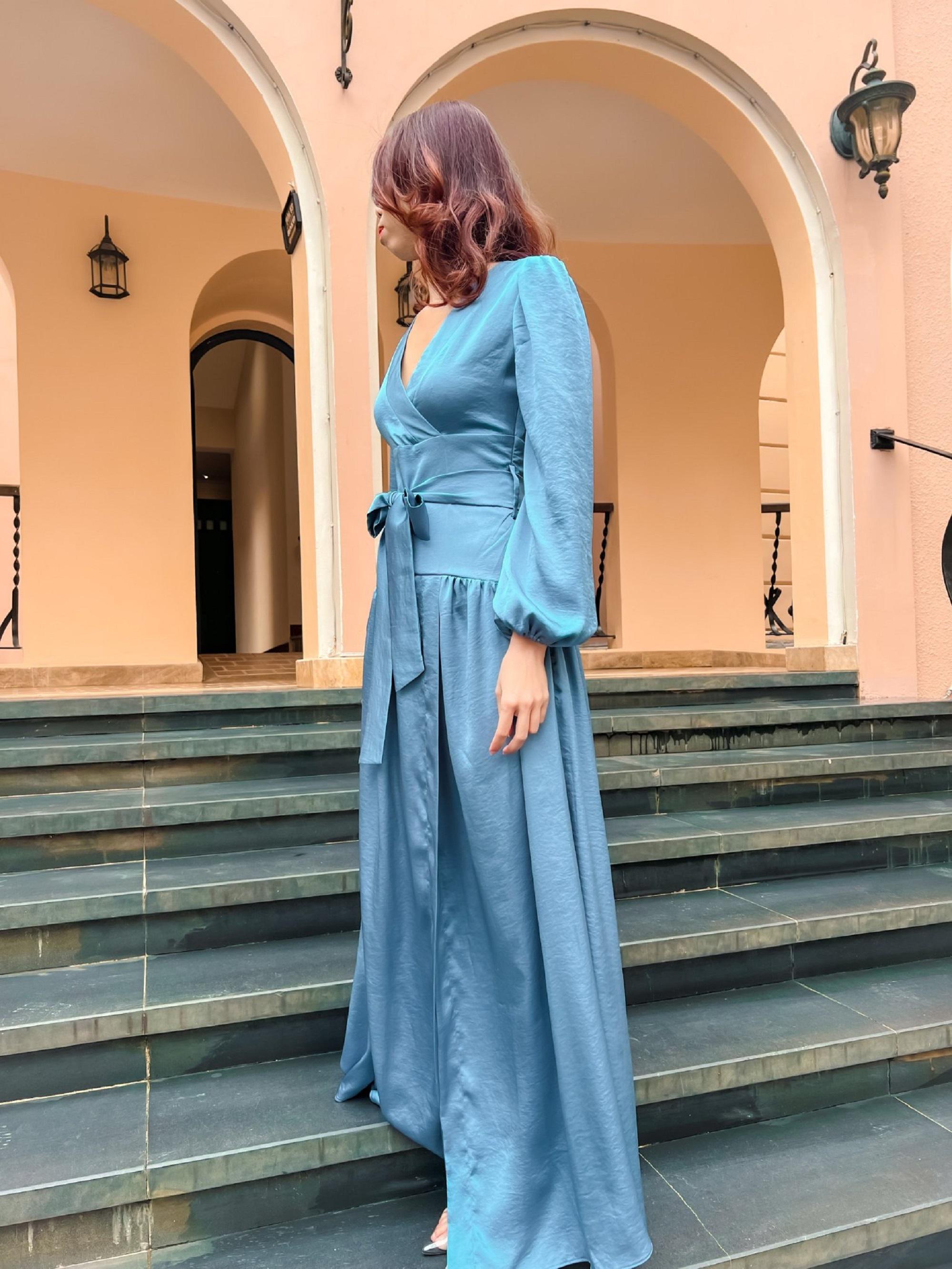 Long Silk Dress - Maxi Dress - Women Party Dress - Elegant Silk Dress Long  Sleeve - Etsy