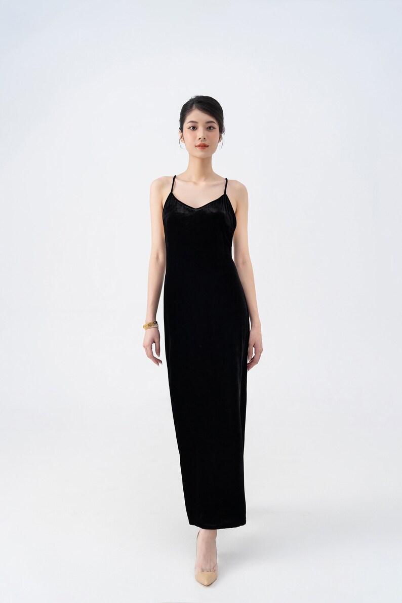 Silk Velvet Slip Dress , Luxurious Silk Velvet, Gift for her, Wedding Silk Slip Dress, Made to Order Slip Dress image 6