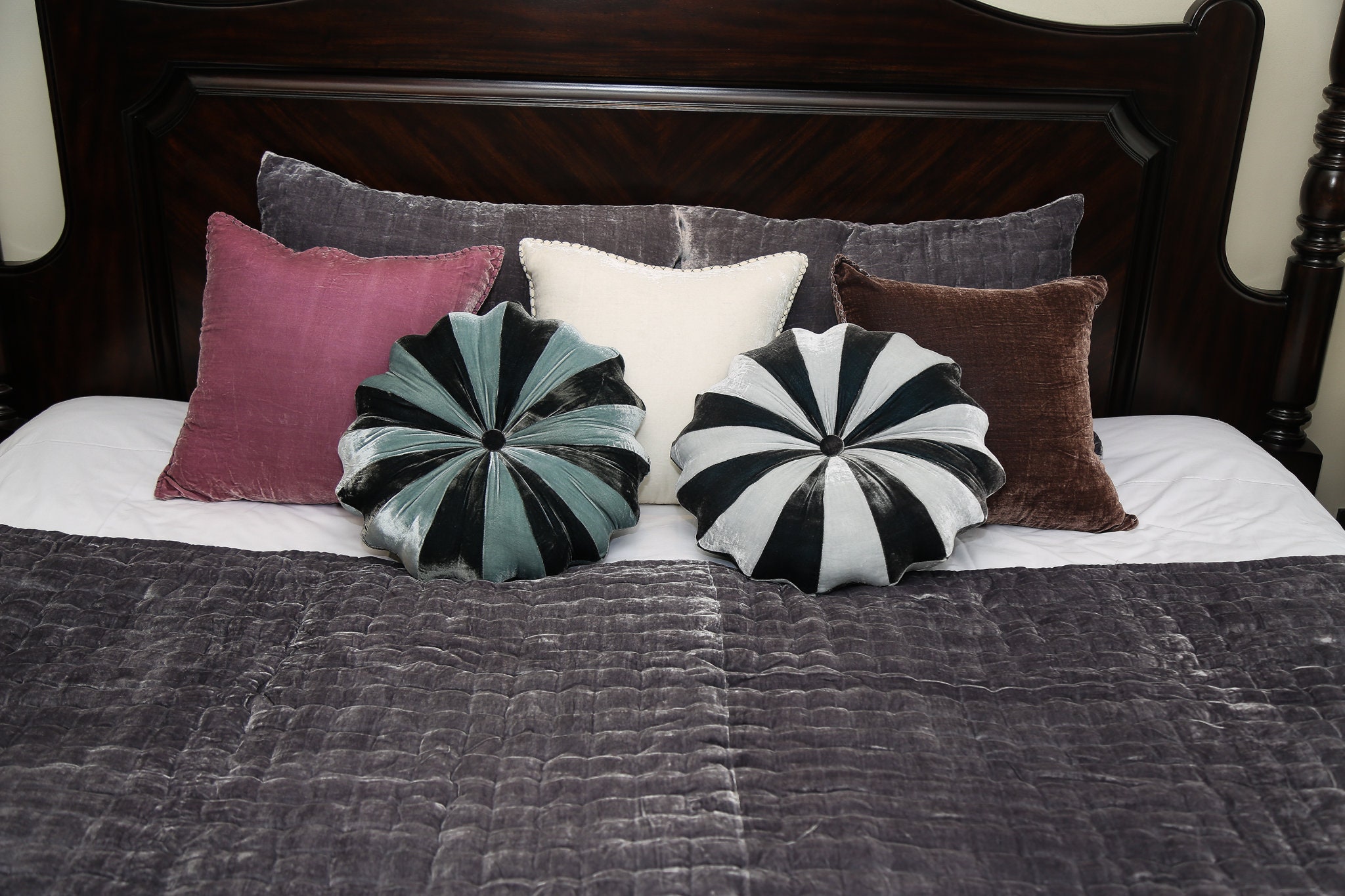 Silk Velvet Quilts Handmade Quilts Grey Duvet Throw Blanket Etsy