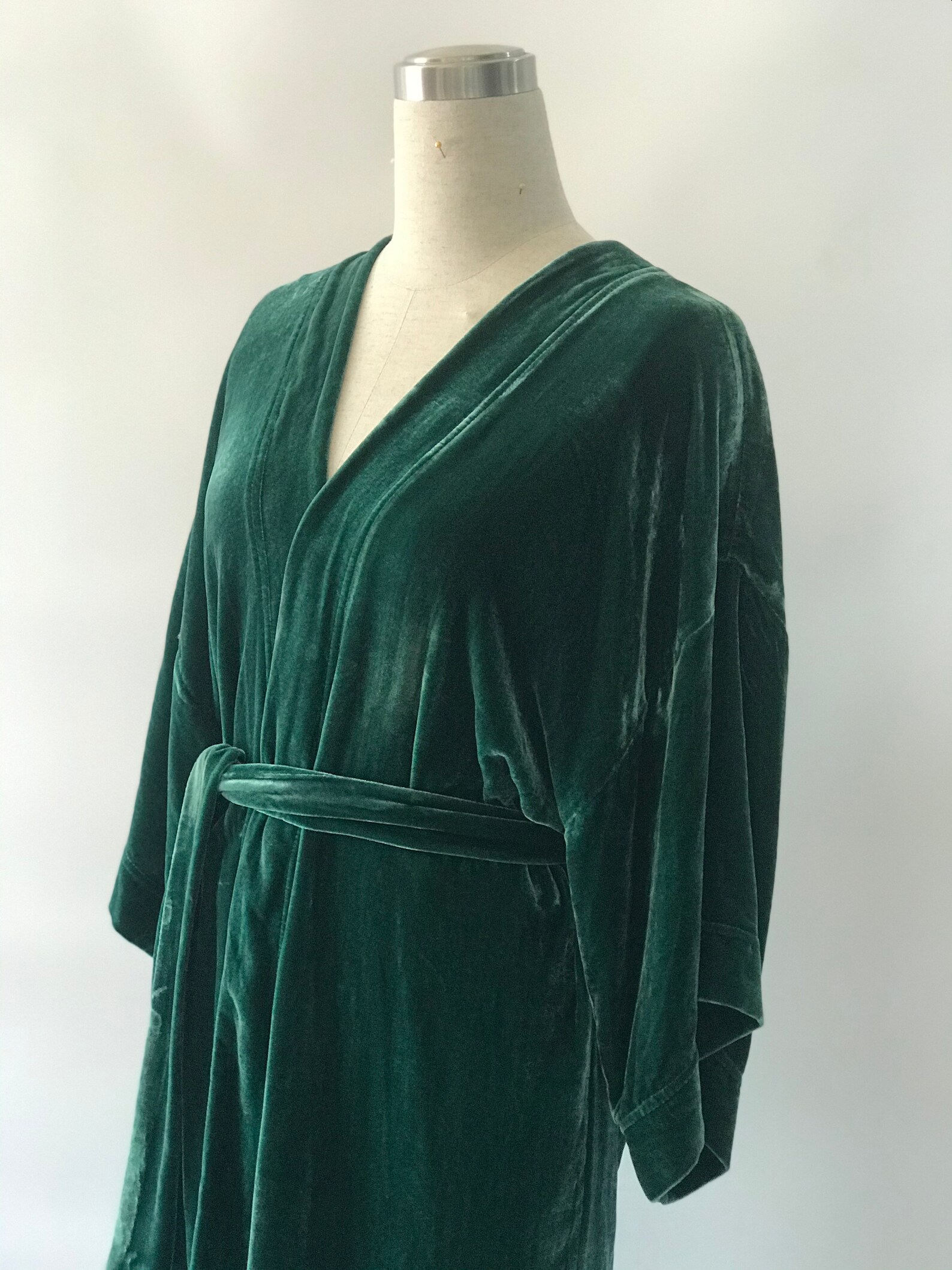 Silk velvet bathrobe robe vintage valentines day gift for | Etsy