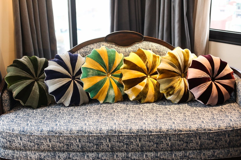 Green mix Mint, Multicolor decorative pillow, silk velvet pillow, luxury cushion, handmade silk velvet pillow, handmade in Vietnam image 6