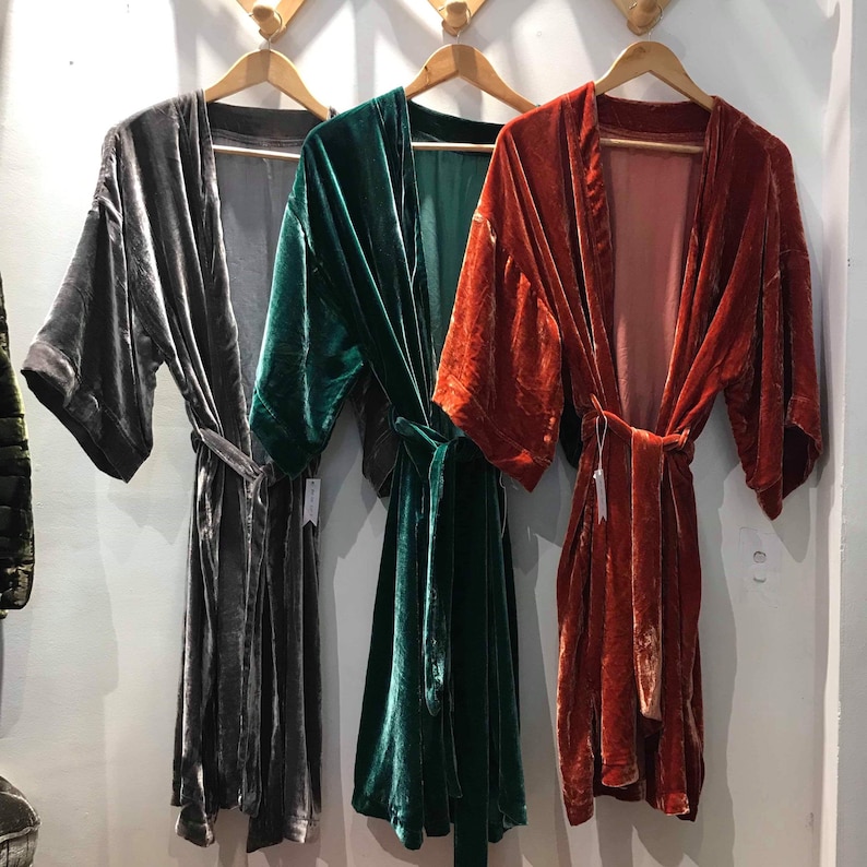 Silk velvet antique gold bathrobe robe vintage valentines Etsy