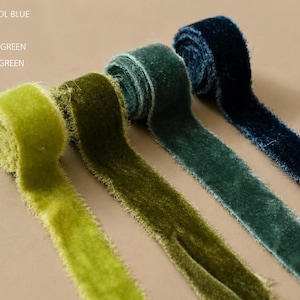 Silk velvet raw edge ribbon - 2usd per yard – Handmade Velvet Ribbon for Bouquet, Gift Wrap, Invitations