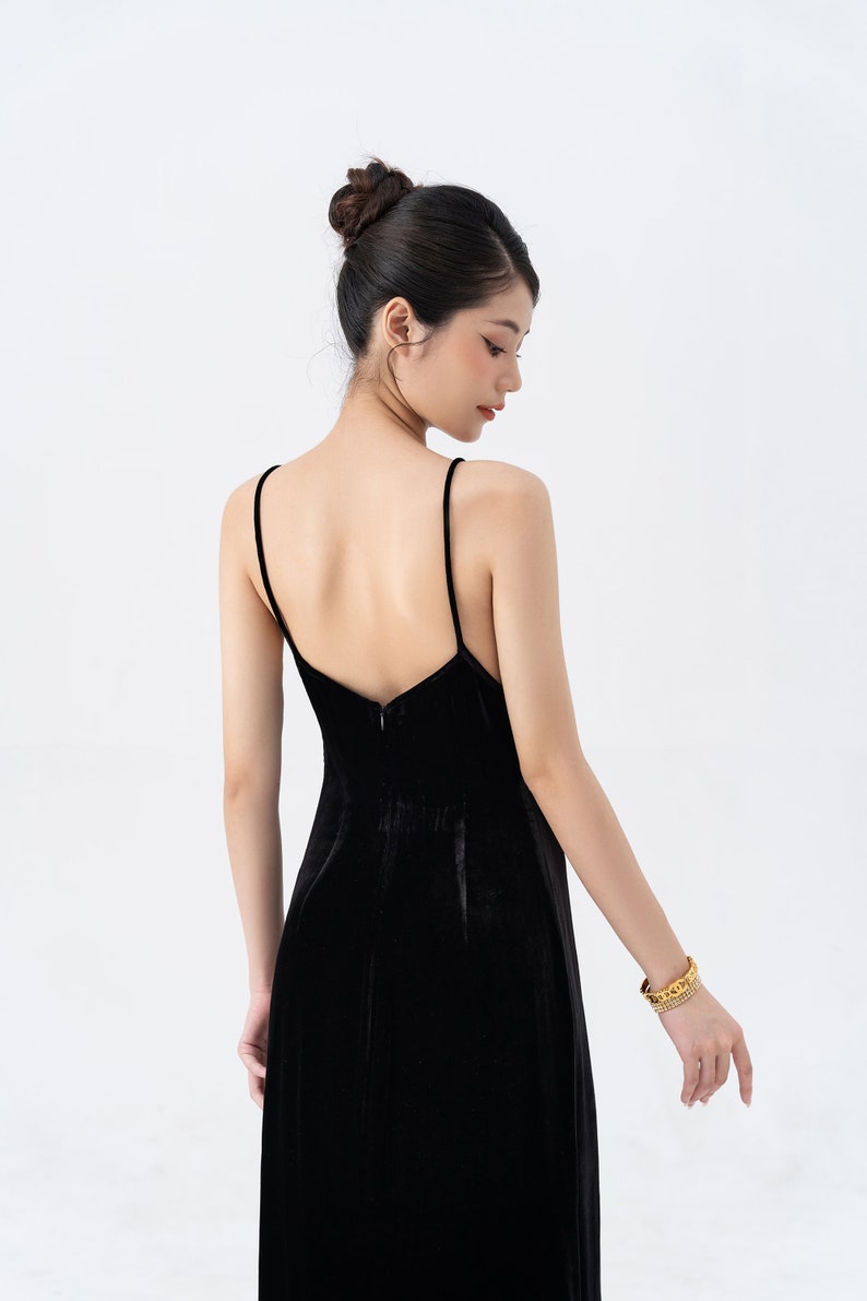 Silk Velvet Slip Dress , Luxurious Silk Velvet, Gift for her, Wedding Silk Slip Dress, Made to Order Slip Dress image 3